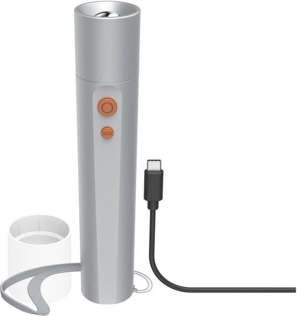 Hama LED-Taschenlampe aus Aluminium in Silber, aufladbar - Bild 1