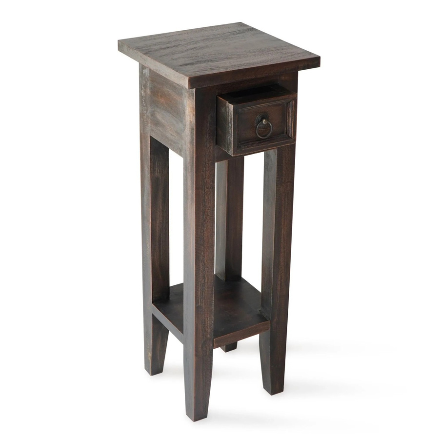 DELUKE Beistelltisch SILKE aus Massivholz in Mahagoni Braun, H x B x T: 67 x 25 x 25 cm - Bild 2