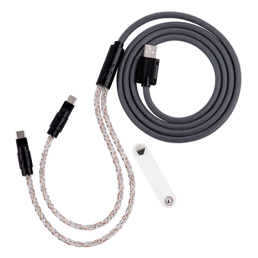 EPOMAKER Gloss 2-in-1 Geflechtkabel mit RGB-Farbverlauf für Tastatur und Maus, Schwarz/Mehrfarbig, Länge: 1,5 m - Bild 5