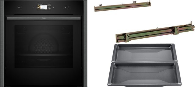 Neff Einbaubackofen Graphitgrau mit 71 l Volumen, Pyrolyse, Heißluft und Dampfunterstützung, Smart Home Integration - Bild 1