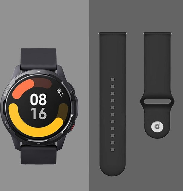 Xiaomi Uhrenarmband Silikon, Schwarz, 20mm 22mm - Bild 1