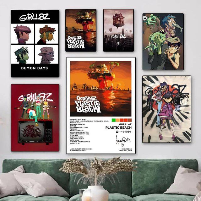 Gorillaz Poster dekoratives Wandgemälde Multicolor Breite: 10 cm, Höhe: 15 cm - Bild 1