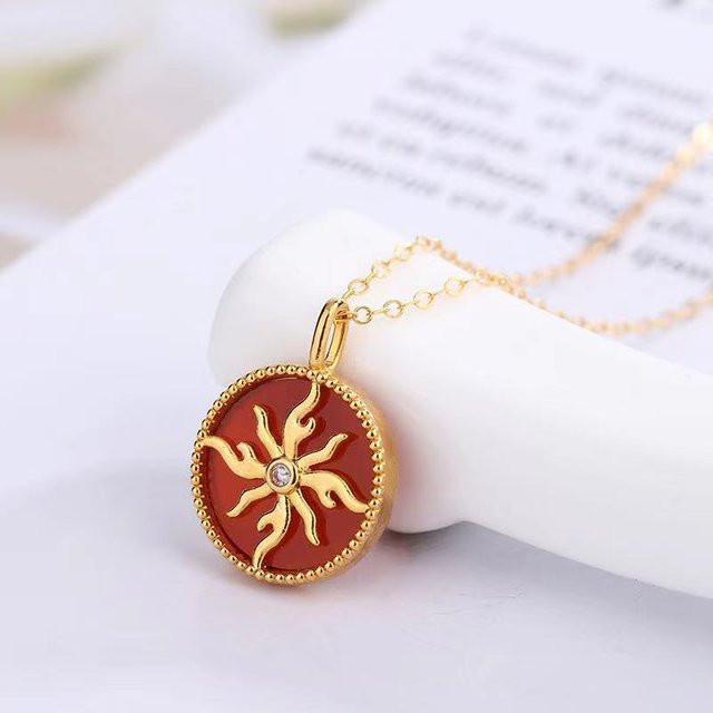 Anhänger Sonnenblume, 750 Gold, Zirkonia, Damen - Bild 1