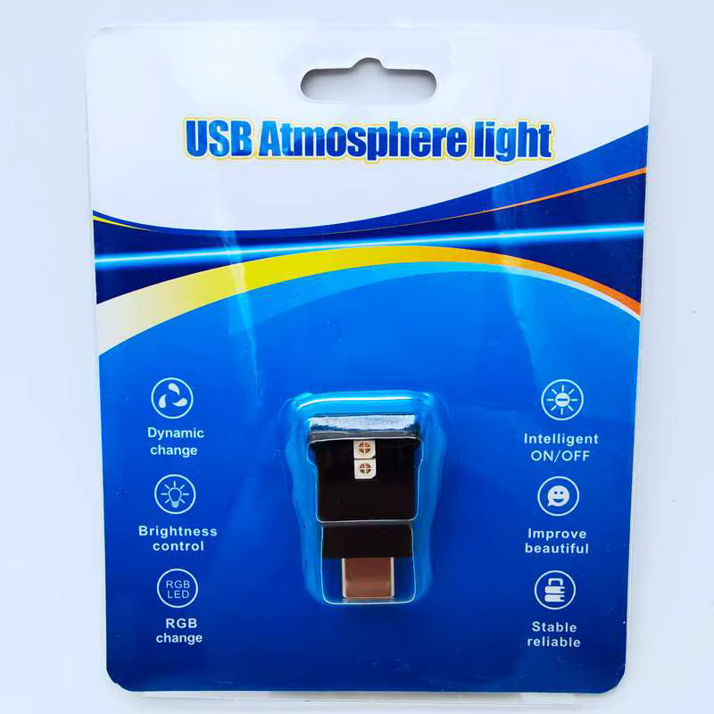 HOMEFISH LED Ambientelicht für das Auto mit USB-Typ-C Anschluss, RGB Dynamischer Farbverlauf in 8 Farben, Schwarz - Bild 4