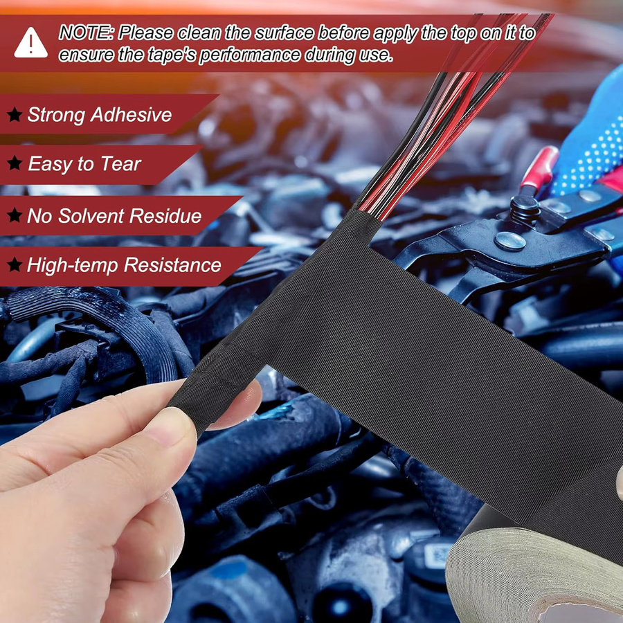 Hochtemperaturbeständiges Acetatband in Schwarz als Isolierkleber zur Befestigung von elektrischer Verkabelung und LCD-Bildschirmen - Bild 3