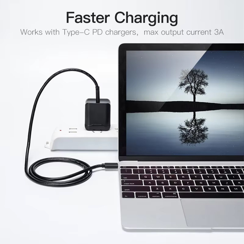 USB C zu PD Schnellladedatenkabel 60 W für iPhone 15, Farbe: Schwarz - Bild 3