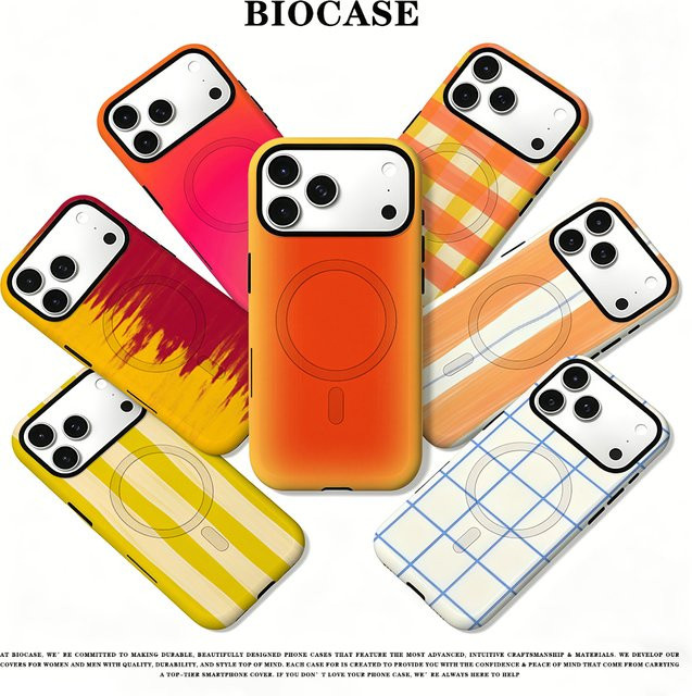 BioCase Sunset Blur Gradient 2-in-1 MagSafe Handyhülle für iPhone 17 16 15 14 13 12 Pro Max Plus, stoßfeste PC-Hülle, Multicolour - Bild 1