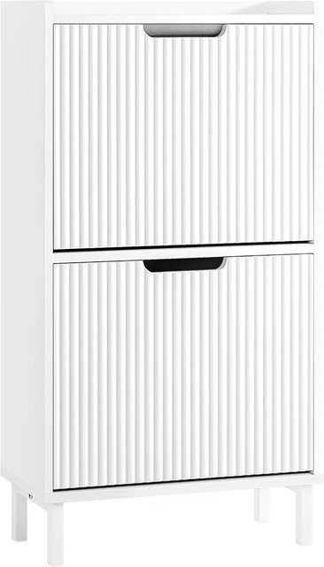SoBuy Schuhschrank FSR177-W in Weiß mit 2 Klappen für Diele und Flur - Bild 1