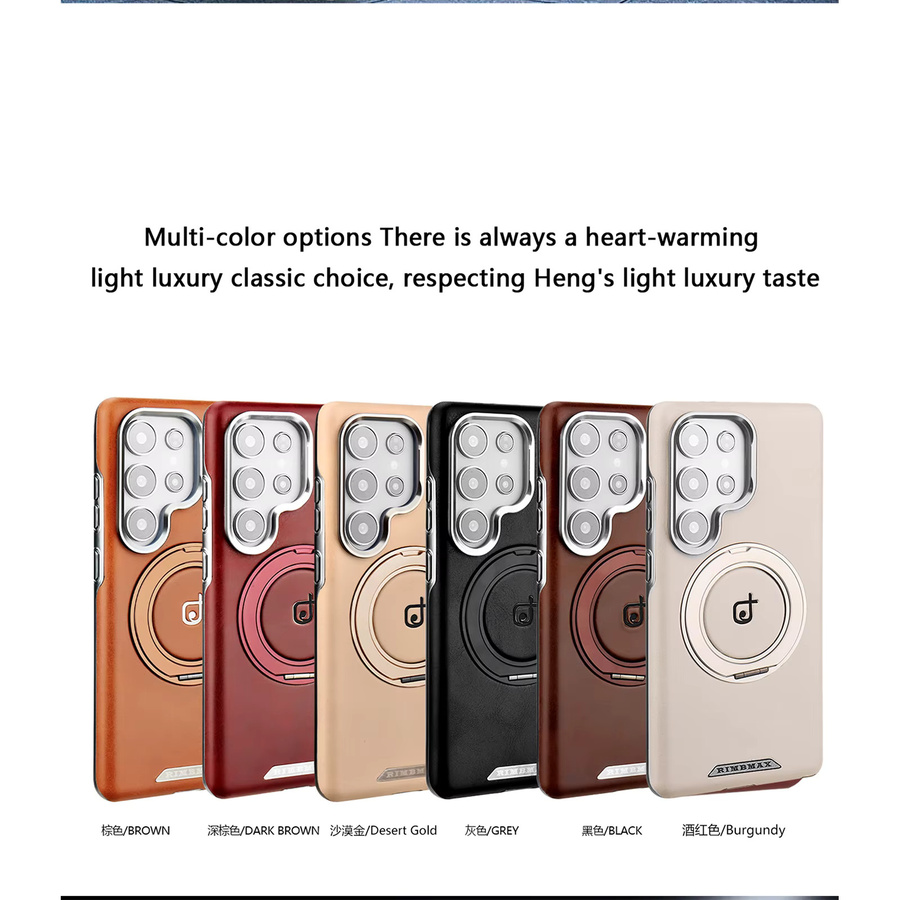 Magnetische drehbare Leder Handyhülle für Samsung Galaxy S25 S24 S23 Ultra S25 Plus in Rot mit Anti-Drop Schutz - Bild 5