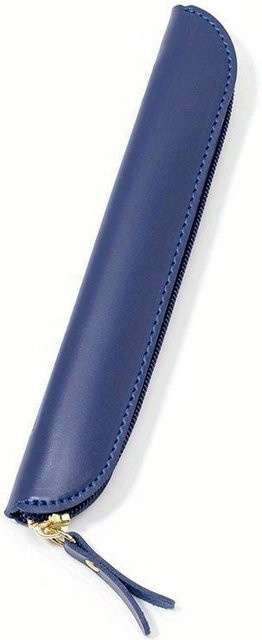 Handgefertigtes LChome Stiftemäppchen aus PU-Leder in Blau mit Reißverschluss - Bild 1