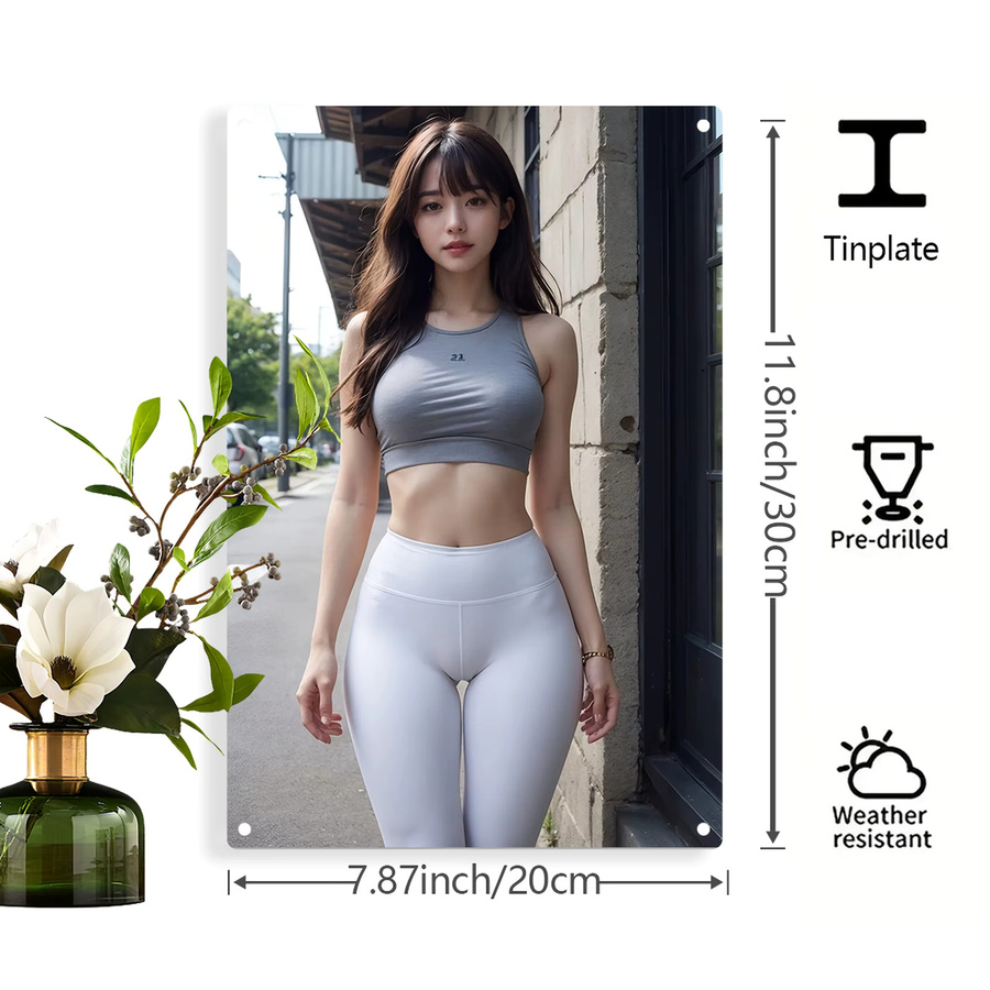 Urban Fitness 2D Metall-Wandkunst von CIFBUY, wetterfeste abstrakte Wanddekoration für Innen und Außen, B: 30,0 cm, H: 20,0 cm - Bild 3