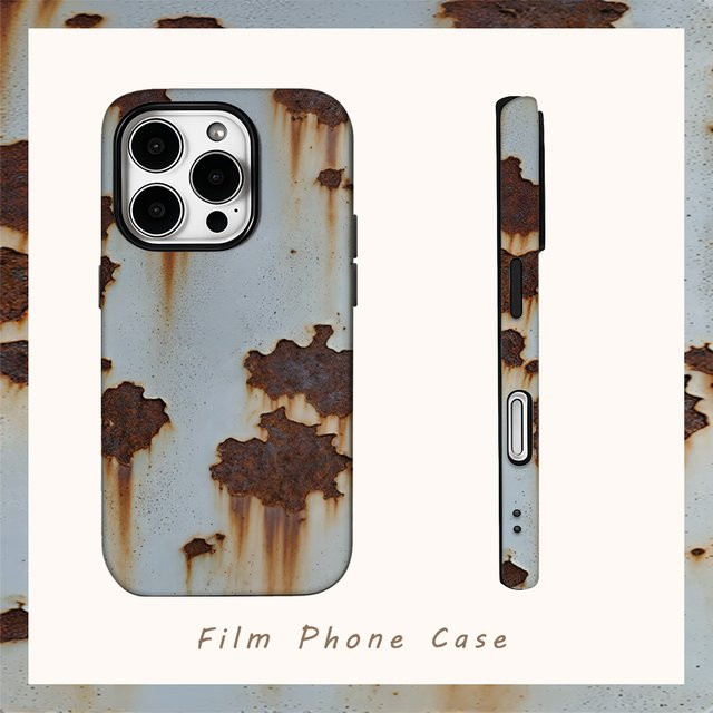 Potdemiel Handyhülle mit Rostsimulation für iPhone 11 bis iPhone 16 Pro Max Plus in Multicolour mit doppellagiger Rückseite - Bild 1