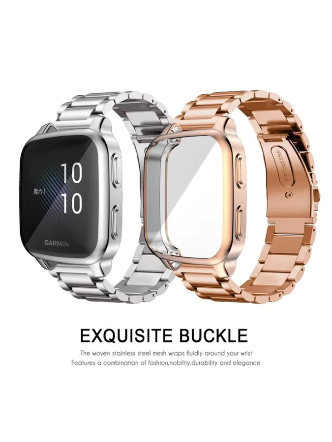 Aaigea Uhrenarmband Edelstahl, für Garmin Venu SQ / SQ 2, Unisex - Bild 3