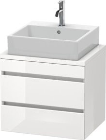 Duravit Waschtischunterschrank Com DuraStyle in Weiß Hochglanz mit 2 Schubladen, B: 60 cm, T: 47,8 cm, H: 51,2 cm - Bild 1
