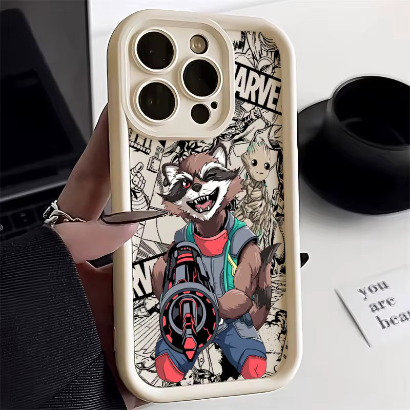 Rocket Raccoon Silikon Handyhülle für Samsung Galaxy S26 S25 S24 S23 S22 S21 S20 Note 20 FE Plus Ultra M16 F06 4G 5G in Multicolor - Bild 2