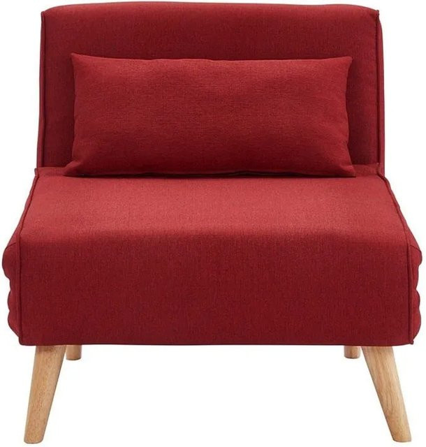 Vente-unique Schlafsessel Posio in Rot aus Stoff, Breite: 74 cm, Tiefe: 74 cm, Höhe: 74 cm - Bild 1