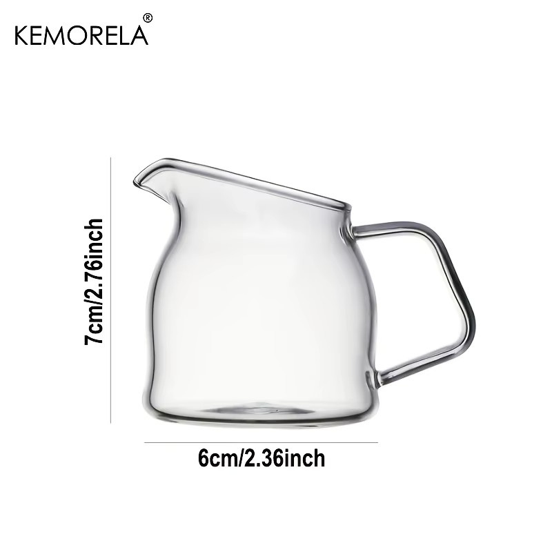 KEMORELA Mini-Milchkrug aus Glas mit tropffreiem Ausguss, transparent, hitzebeständig - Bild 5