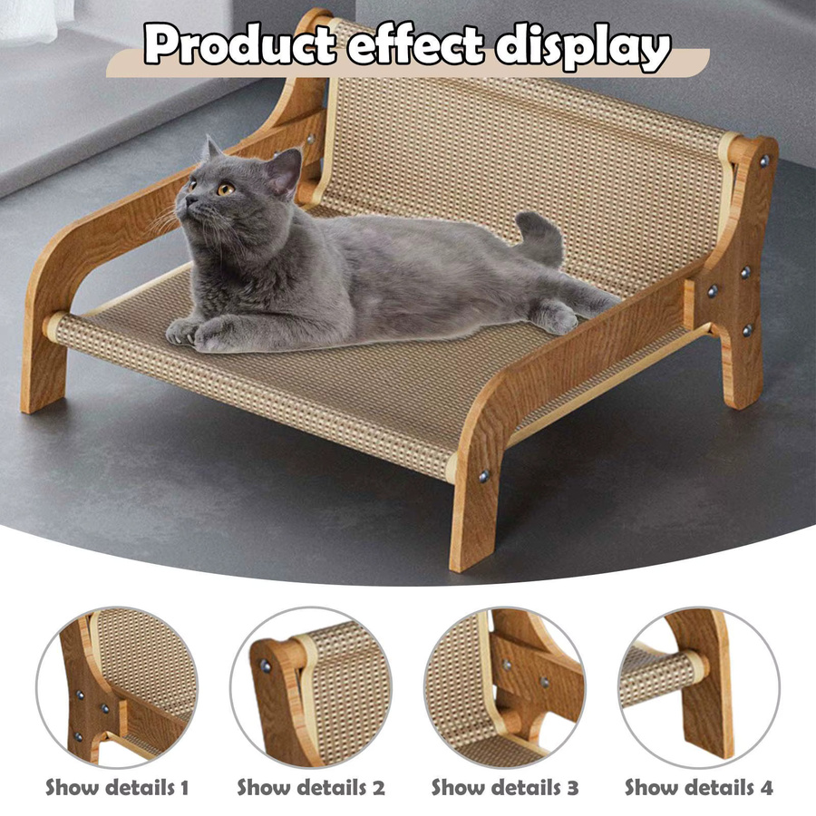 Katzenkratzer in Sofaform von homyl aus Pappe und Holz in Braun für Katzen zum Schlafen, Ruhen und Spielen - Bild 1