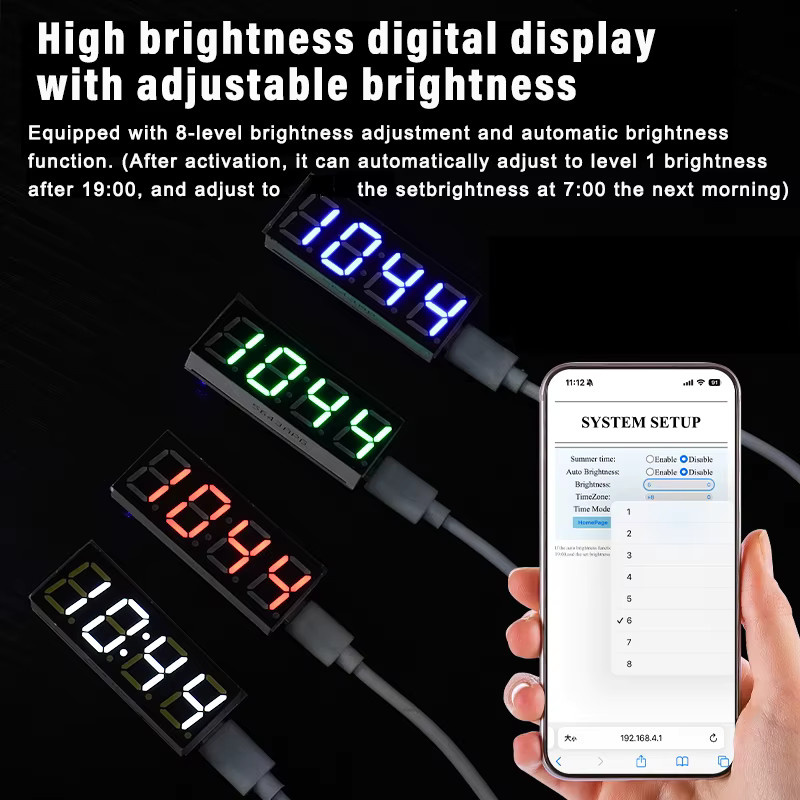 Keyestudio WIFI Smart Network Uhrmodul mit automatischer Zeitsynchronisation und Typ-C-Schnittstelle in Mehrfarbig - Bild 3