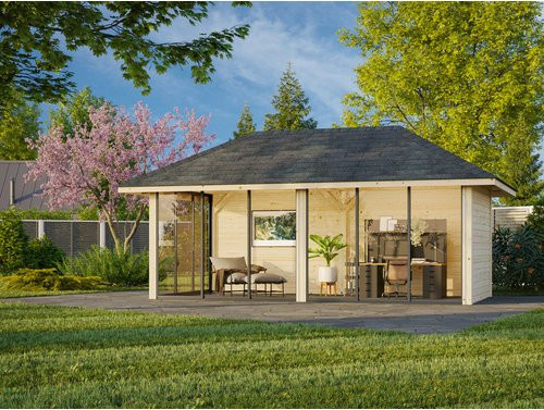 PALMAKO Pavillon Bianca Set 20 Slide aus Fichtenholz in Braun, B/H/T: 588 x 319 x 300 cm - Bild 1