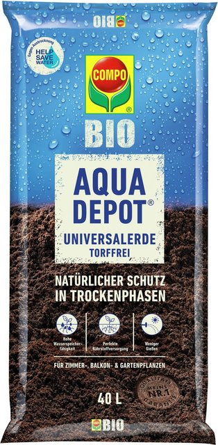 Compo Aqua Depot Universalerde torffrei für Zierpflanzen, Gemüse, Obst und Kräuter, 750 g - Bild 1