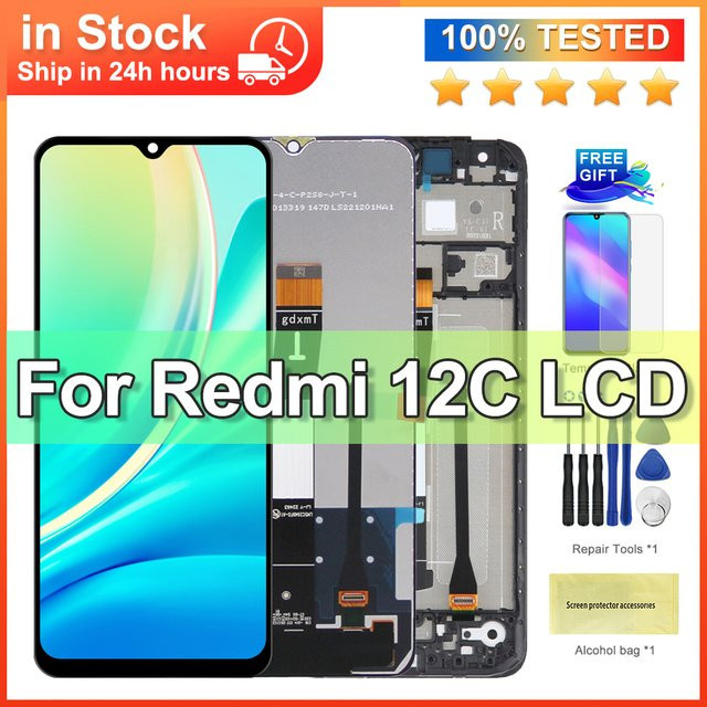 Xiaomi Redmi 12c LCD-Display Touchscreen mit Rahmen in Schwarz, 6.71 Zoll - Bild 1