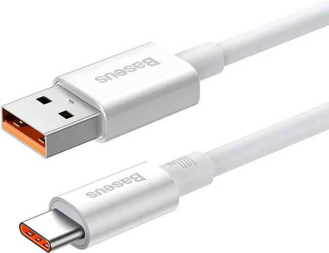 Baseus Superior Series USB-A auf USB-C Daten- und Ladekabel mit 100W in Weiß, Länge: 1 m - Bild 1