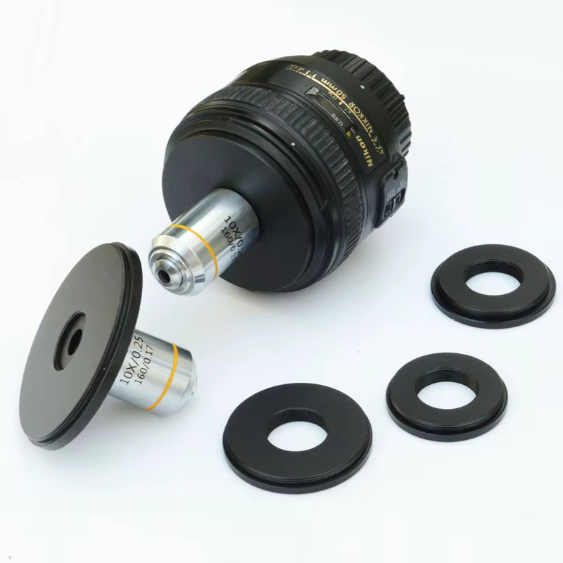 VAST SKY Mikroskopobjektiv für Makrofotografie mit RMS-Anschluss zur Verbindung von Micro- oder DSLR-Kameras und Teleobjektiven über das Filtergewinde - Bild 1