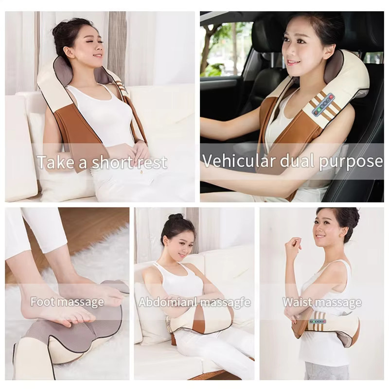 jinKaiRui U-Form Elektrischer Shiatsu Nacken- und Schultermassager mit Infrarot-Heizfunktion für Körper, Auto und Zuhause - Bild 4