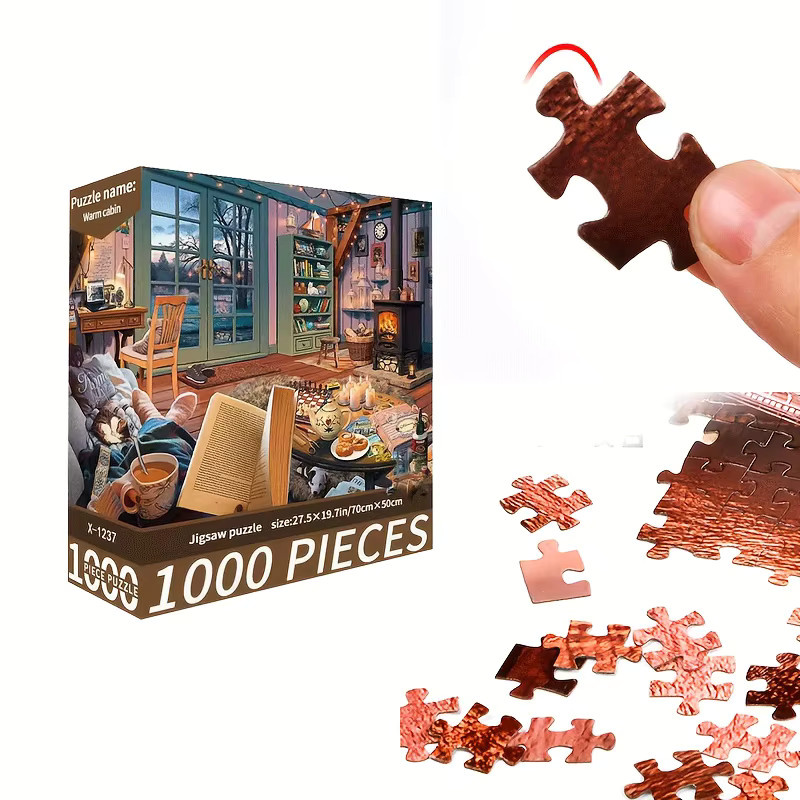 MaxRenard Winter-Hütten-Szene Puzzle, 1000 Teile - Bild 3