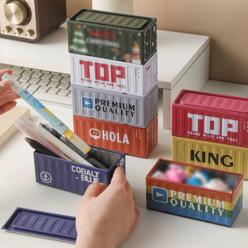 Kreative Mini Eisen Box als Desktop Ornament und kleine Aufbewahrungsbox aus Metall in Grün und Multicolour - Bild 2