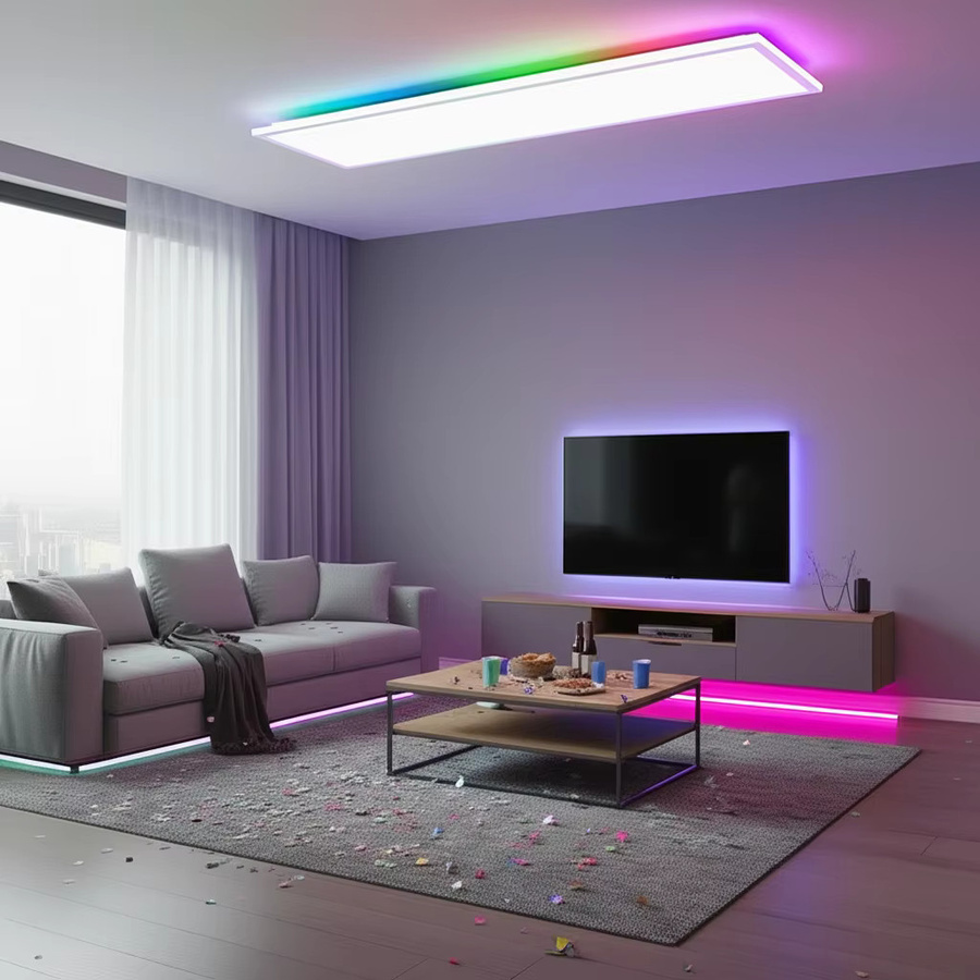 Oraymin LED-Panel-Deckenleuchte RGB, dimmbar mit Fernbedienung, 30W, 3300LM, Weiß, Breite: 100 cm - Bild 4