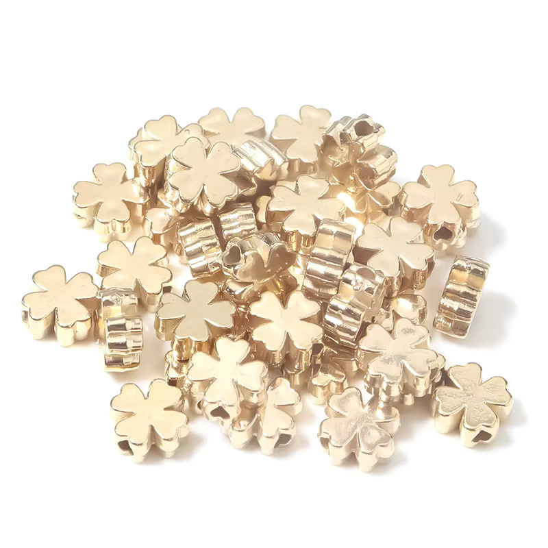 Louleur Charms, Vierblättriges Kleeblatt, 6/8mm, Perlen Spacer - Bild 2