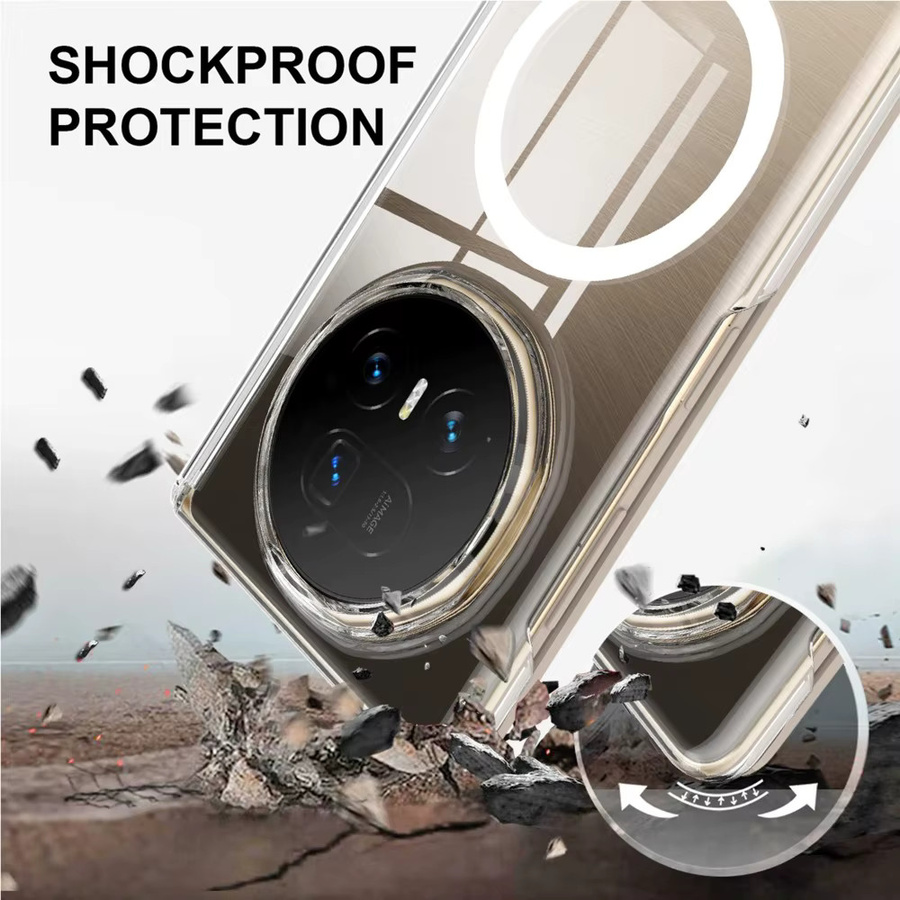 Transparente magnetische ultradünne Handyhülle für Honor Magic V5 V3 Vs3 mit Wireless Charging und Anti-Drop Schutz, Weiß - Bild 3