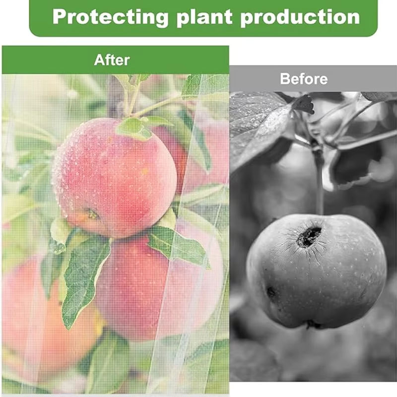 3er Set Insektennetz für Blumen und Obst in Weiß und Transparent mit Kordelzug und Reißverschluss - Bild 3