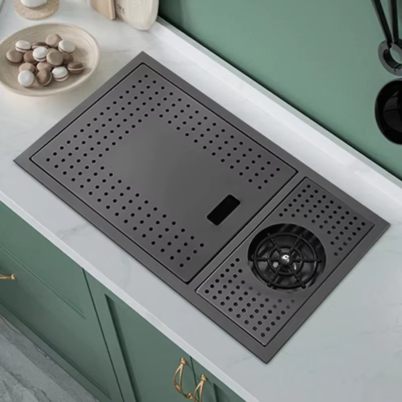 ASRAS Nano Black Kleine Küchenspüle mit Tassenwascher und Hebewasserhahn - Bild 2