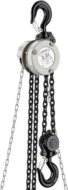 Wiltec Handkettenzug Hebezeug mit 2t Tragmittel und 3m Hubhöhe in Silber - Bild 1