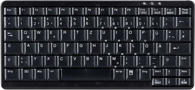 Tast Active Key AK-4100 Mini Tastatur USB Schwarz mit QWERTZ DE Layout und Scissor-Technologie - Bild 1