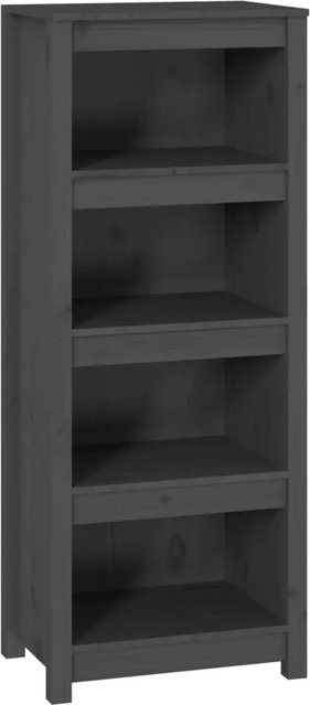 vidaXL Bücherregal aus Kiefer Massivholz in Grau, B/T/H: 50 x 35 x 125,5 cm - Bild 1