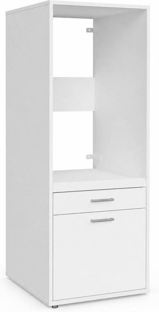 Washcab Waschmaschinenschrank WCBA142 weiß mit Türen und Schubladen B/H/T: 66,5 x 142 x 67,5 cm - Bild 1