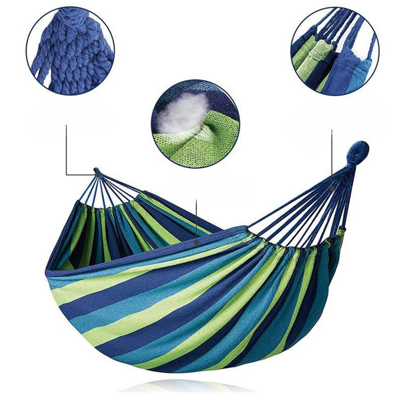 Binchi Outdoor Product Hängematte für Erwachsene aus verdickter Leinwand in Blau, B/T/H: 190 x 150 cm - Bild 2