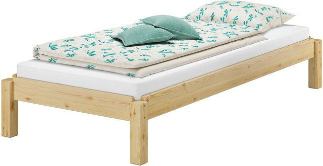 Erst-Holz Stapelbett Einzelbett Modell 48 aus Massiv Kiefer in Braun und Beige, B/T/H: 80 x 190 x 204 cm - Bild 1