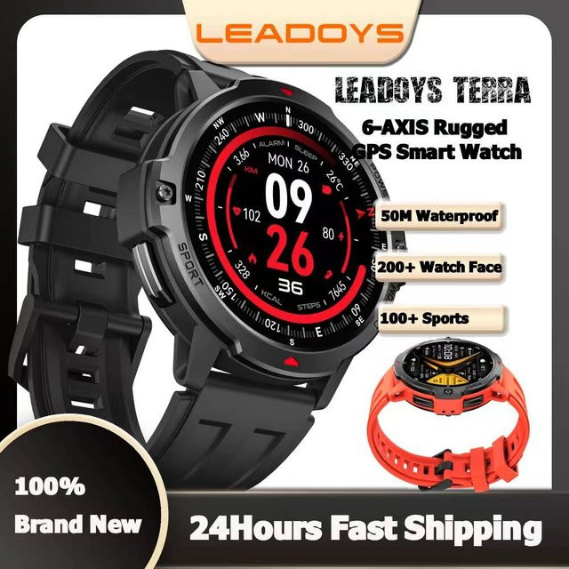 LEADOYS C31 GPS Smartwatch Schwarz mit Offline-Routenverfolgung, Herzfrequenzmessung und 150 Sportmodi - Bild 1