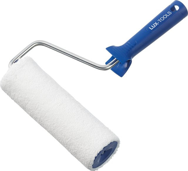 LUX-TOOLS Lasurroller aus Mikrofaser mit Rahmen für wasserbasierte Lacke, Breite: 18 cm, Farbe: Weiß - Bild 1