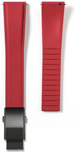 PINSENDA Uhrenarmband FKM-Gummi, 20mm, 21mm, 22mm, schwarz/rot, Herren - Bild 1