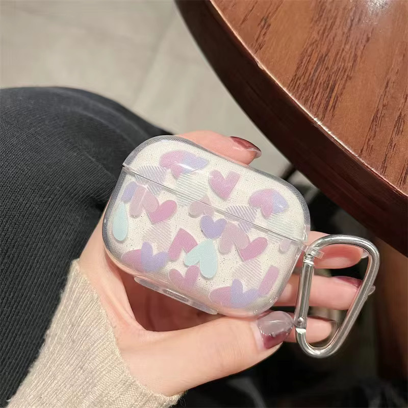 Silikon Kopfhörer Schutzhülle mit Herz und Smiley Design für Apple AirPods 3 und AirPods Pro 2 inklusive Schlüsselbund - Bild 4