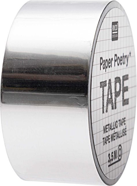 Rico Design Paper Poetry Mirror Metallic Tape in Silber, Breite: 1,9 cm, Länge: 3,5 m - Bild 1