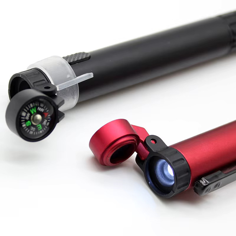 JOMPENS 5-in-1 Multifunktions-Kugelschreiber mit blauem Tintenfluss, LED-Licht, Taschenlampe, Kompass und Schraubendreher für Outdoor-Aktivitäten - Bild 4