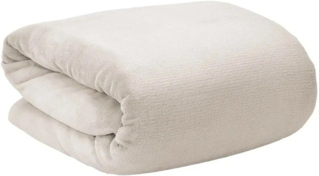 Beautissu Aurelia Decke aus Coral Fleece Mikrofaser in Natur Beige, B/B: 150 x 200 cm - Bild 1
