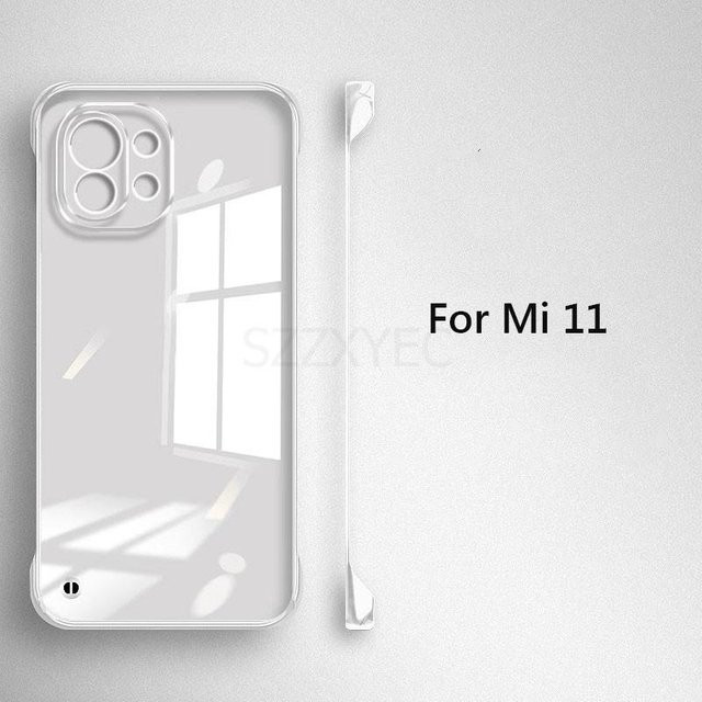 Stoßfeste und rahmenlose Handyhülle für Xiaomi Mi 11, Mi 11 Lite und Mi 11 Ultra in Transparent/White mit harter Rückseite - Bild 1
